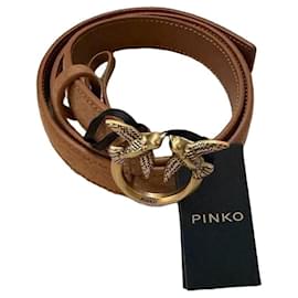 Cintura in suede marrone con fibbia - Pinko