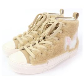 Sneakers alte Dior B23 con motivo coniglio in shearling