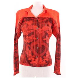Issey Miyake Camisa de manga larga con estampado floral PLEATS PLEASE