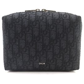 Pochette in tela obliqua Dior in pelle