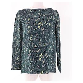 Blusa de rayón con estampado de logo Graffiti Louis Vuitton