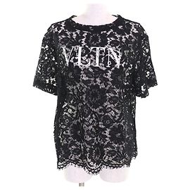 Spitzen-Rayon-Top mit VLTN-Logo von Valentino