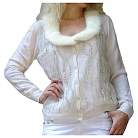 Chic Cardigan von BLUMARINE mit MINK! Größe 46IT - Blumarine