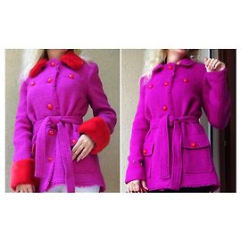 Abrigo de lana BLUMARINE con visón talla 42IT