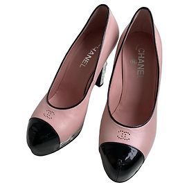 Décolleté Chanel Rosa in Pelle con Plateau Argentato