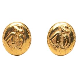 Vintage Chanel Mademoiselle vergoldete Clip-Ohrringe