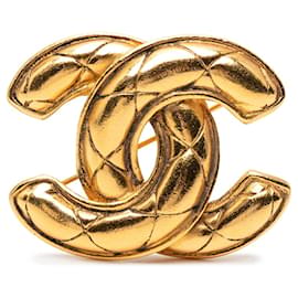 CHANEL Matelassé Coco Mark Brosche im vergoldeten Design - Chanel