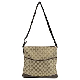 Borsa a Spalla Gucci in Tela GG Marrone