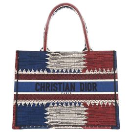 Christian Dior Book Tote Medium aus französischem Flaggen-Canvas