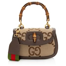 Gucci Jumbo GG Tela Bamboo 1947 Piccolo Manico Superiore