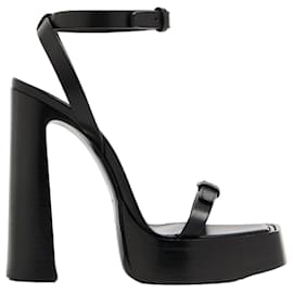 Sandali con plateau e cinturino con fibbia Yves Saint Laurent pelle nera