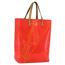 LOUIS VUITTON Monogram Vernis Fluo Reade MM Borsa a Mano Rosa M91900 LV Auth 172626