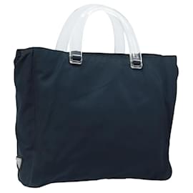 PRADA Bolso de mano de nailon azul marino Auth bs33446