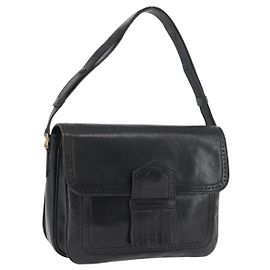 Borsa a Spalla in Pelle Nera e Oro Auth fm5080 di SAINT LAURENT