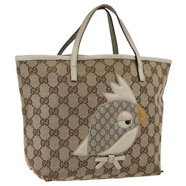 Borsa a mano GG Canvas Gucci Beige Argento 271101 Auth ka2598