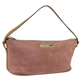 Bolso Accesorio GUCCI Ante Rosa Oro 039 1103 Auth 173549