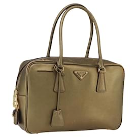 Borsa a mano PRADA in pelle Safiano, tono oro, autentica ep13327A