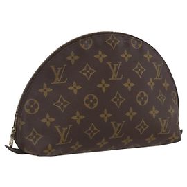 LOUIS VUITTON Monogram Trousse Demi Ronde Cosmetic Pouch M47520 LV Auth 172583