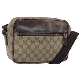 Borsa a Spalla GG Supreme in PVC Beige e Argento di GUCCI 114291 Auth 172289