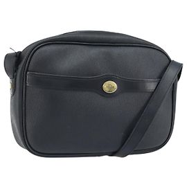 Borsa a spalla in tela a nido d'ape PVC nera e oro Christian Dior Auth ka2533