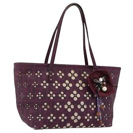 Borsa a mano in tela Zucca FENDI PVC viola oro Auth fm5149
