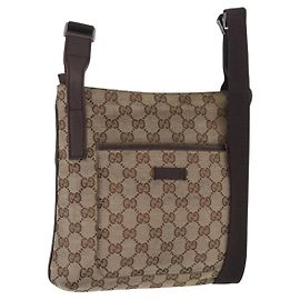 Sac à bandoulière GG Canvas Gucci Beige Argent 122793 Auth bs33310