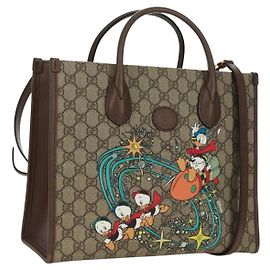 Borsa GUCCI GG Supreme Donald Duck PVC 2 in 1 Beige Oro 648134 Auth 161733SAM