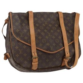 LOUIS VUITTON Bolsa de Ombro Monogram Saumur 43 M42252 LV Auth ka2537