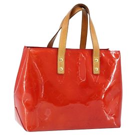 LOUIS VUITTON Monogram Vernis Reade PM Bolso de Mano Rojo M91088 LV Auth 173241