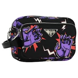 PRADA Collaborazione Universale Studio Borsa Frankenstein Nylon Viola Auth 171848M