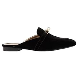 Mule in velluto nero Hermès Oz