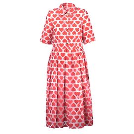 Autre Marque UltraChic Midi Hemdblusenkleid mit Herzdruck
