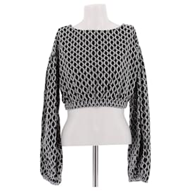 Blouse noire imprimé blanc - Autre Marque