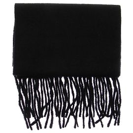Autre Marque Sciarpa nera con frange in alpaca