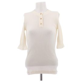 Bottega Veneta Top à boutons manches mi longues en coton