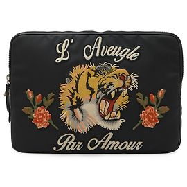 Custodia per laptop ricamata con tigre Gucci