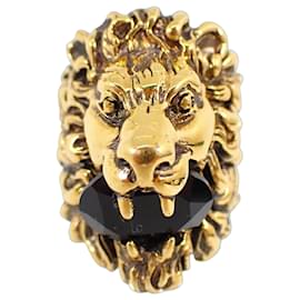 GUCCI Ring mit Löwenkopf aus farbigem Stein