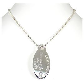 Tiffany & Co Pendente Longo Oval Tag Retorno à Tiffany 925