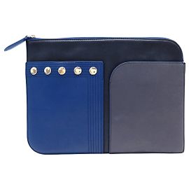POCHETTE DA VIAGGIO DIANE VON FURSTENBERG IN PELLE BICOLOR BLUE
