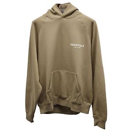 Hoodie aus Baumwollmischung mit Flock-Logo von Fear Of God Essentials in Tan