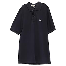 Burberry Logo-Embroidered Polo Shirt in Black Cotton