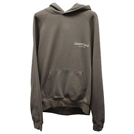 Hoodie aus Baumwollmischung mit Fear of God Essentials Logo in Relief in Wüstentaupe