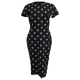Vestido midi de jacquard floral Daisy de Victoria Beckham en algodón negro