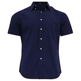 Kurzarmhemd aus navyblauer Baumwolle mit Pony-Stickerei von Ralph Lauren