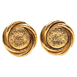 Orecchini a clip vintage Chanel Coco Mark