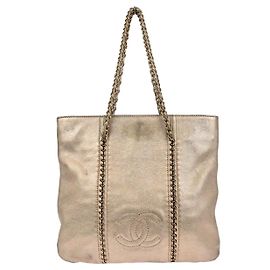 Chanel Luxe Linie Zipper Tote aus Leder Groß