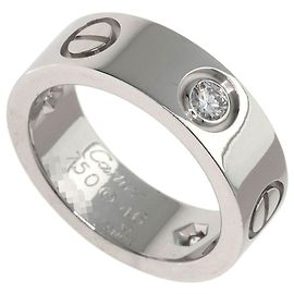 Anello Cartier Love Mezzo Diamante in Oro Bianco 18K