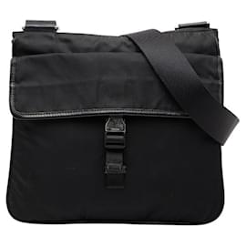 Borsa a spalla con placca logo triangolare Prada