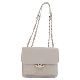 Borsa a spalla Chanel Half Coco Mark con hardware argentato