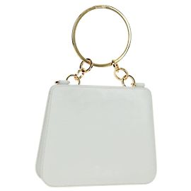 Salvatore Ferragamo Handtasche aus Leder in Weiß und Gold Auth 171023A